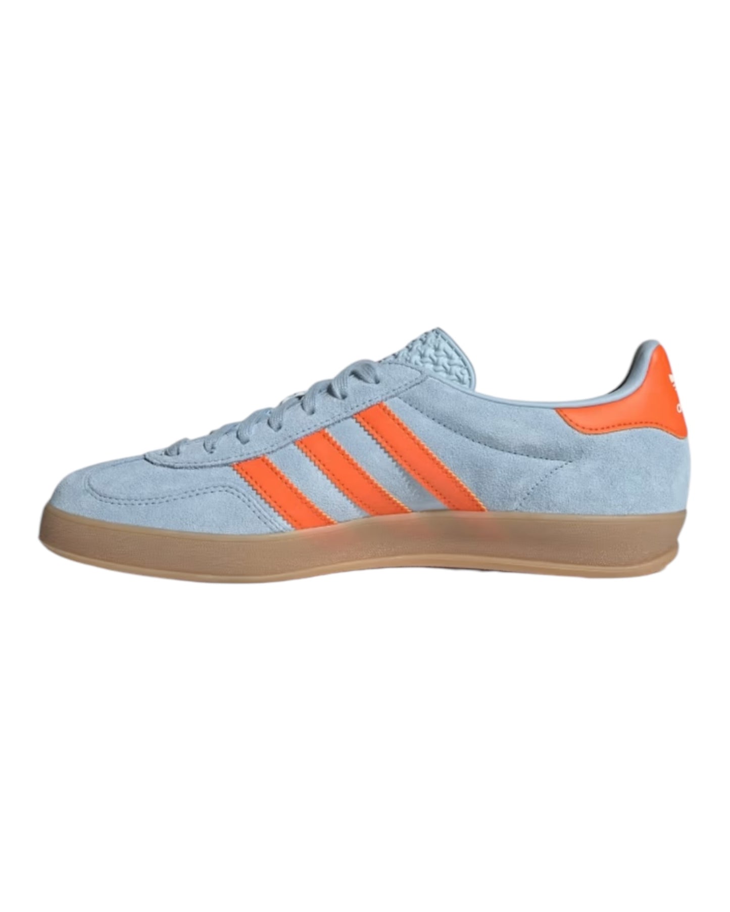 ADIDAS GAZELLE INDOOR IN CAMOSCIO AZZURRA BANDE ARANCIO