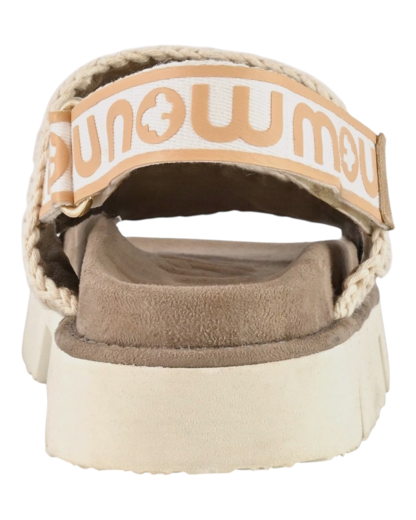 MOU BIO SANDAL SUEDE BIG LOGO BEIGE