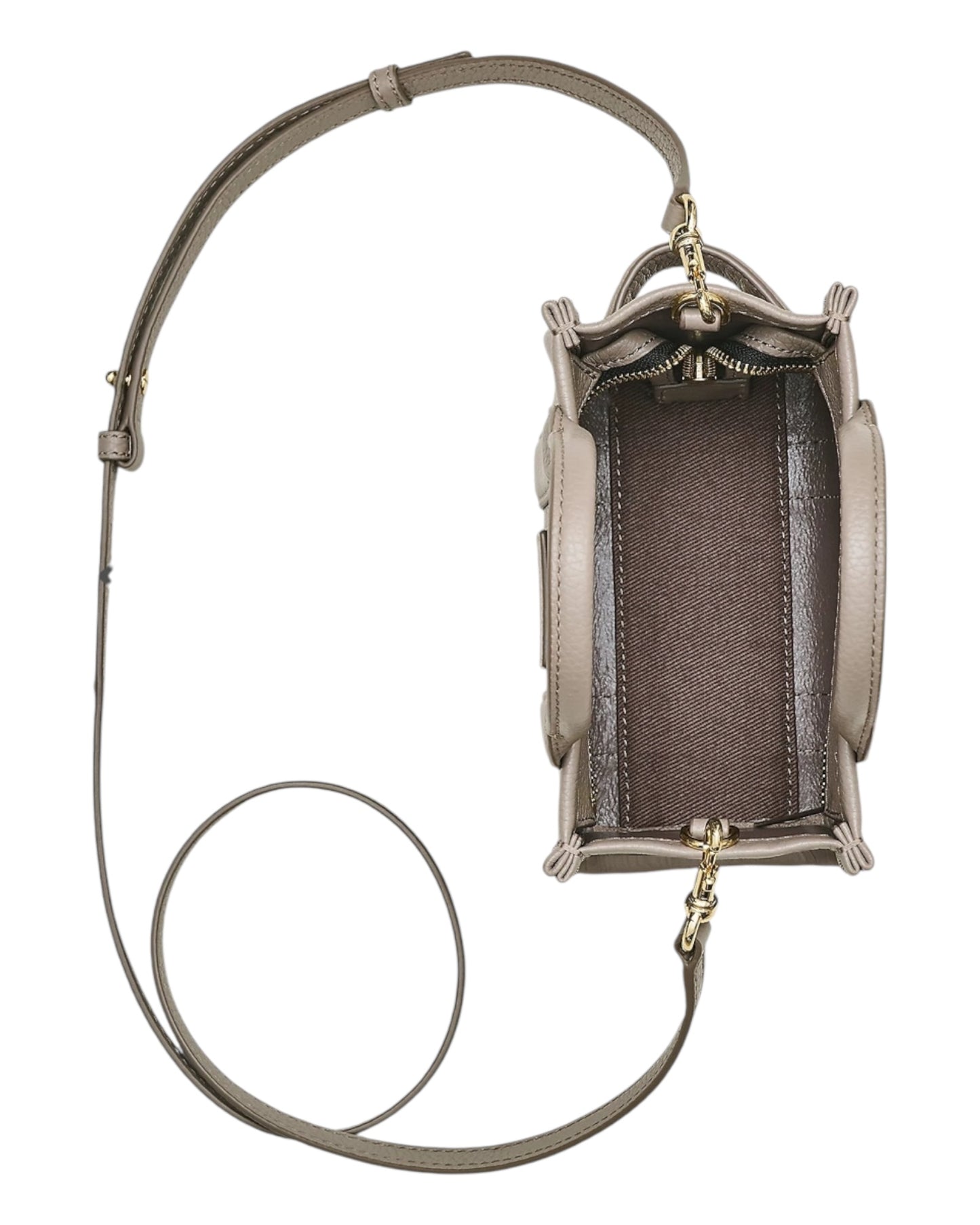 MARC JACOBS LEATHER CROSSBODY IN PELLE WOLF GREY