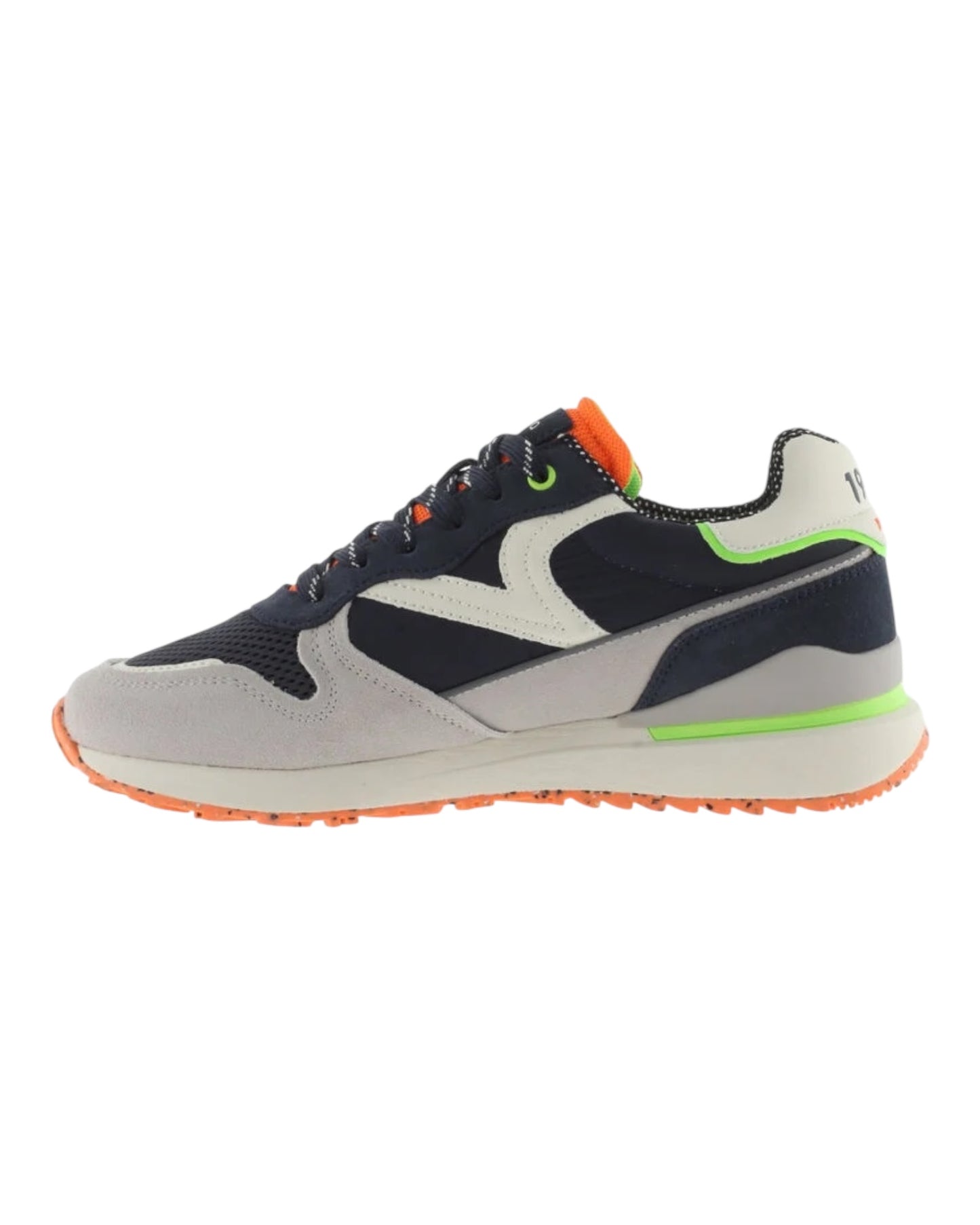 VICTORIA 802113 SNEAKERS IN CAMOSCIO E TELA BLU/GRIGIO/ARANCIO
