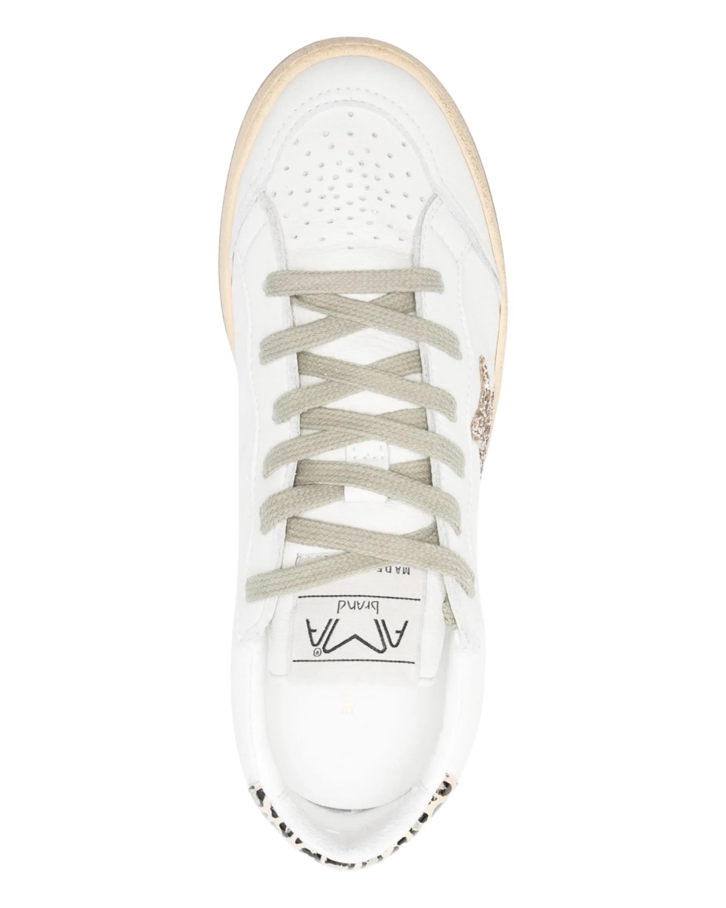 AMA BRAND 4115 SUN IN PELLE BIANCA TALLONE E LOGO IN ORO