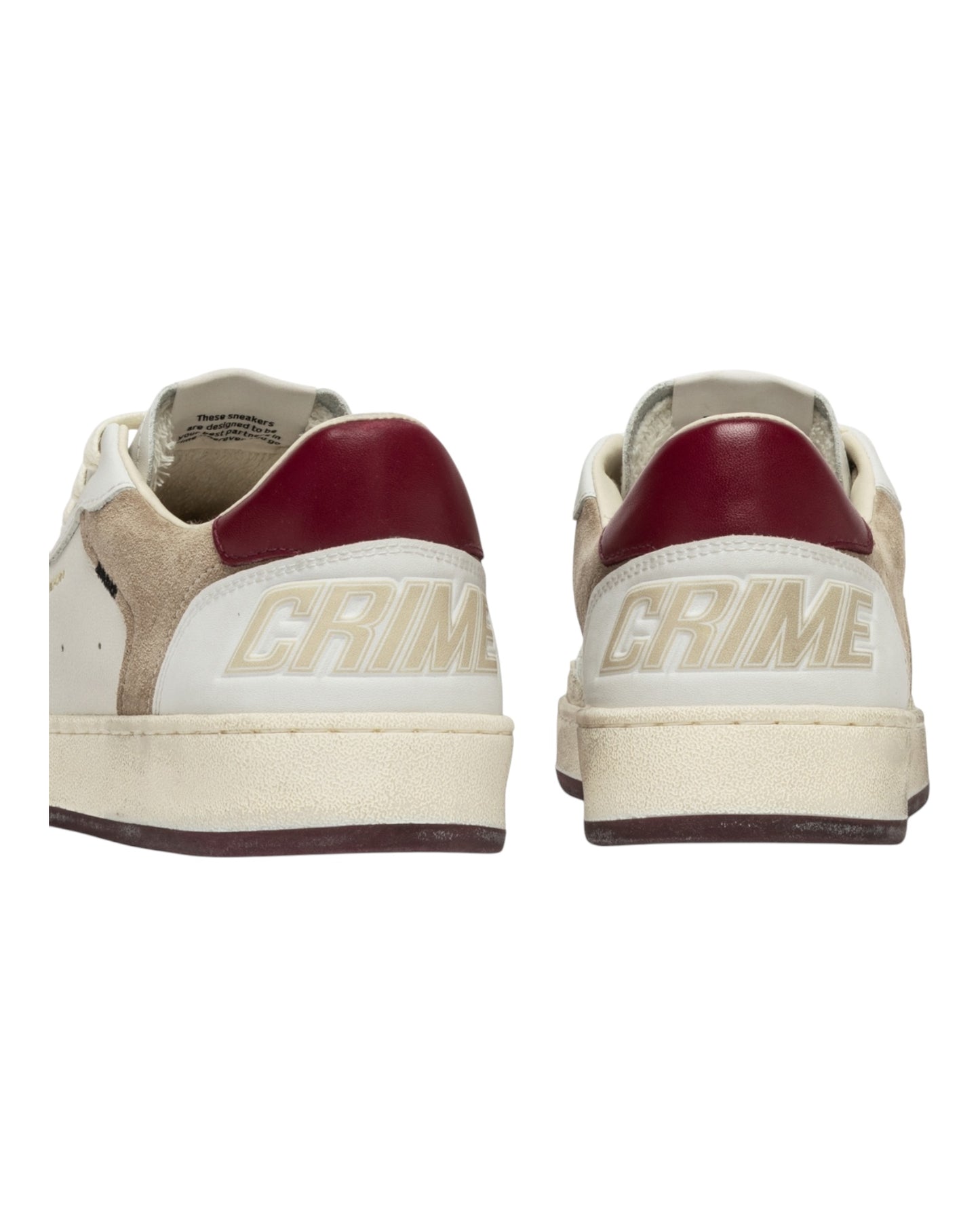 CRIME LONDON CHELSEA IN PELLE BIANCA/BORDEAUX