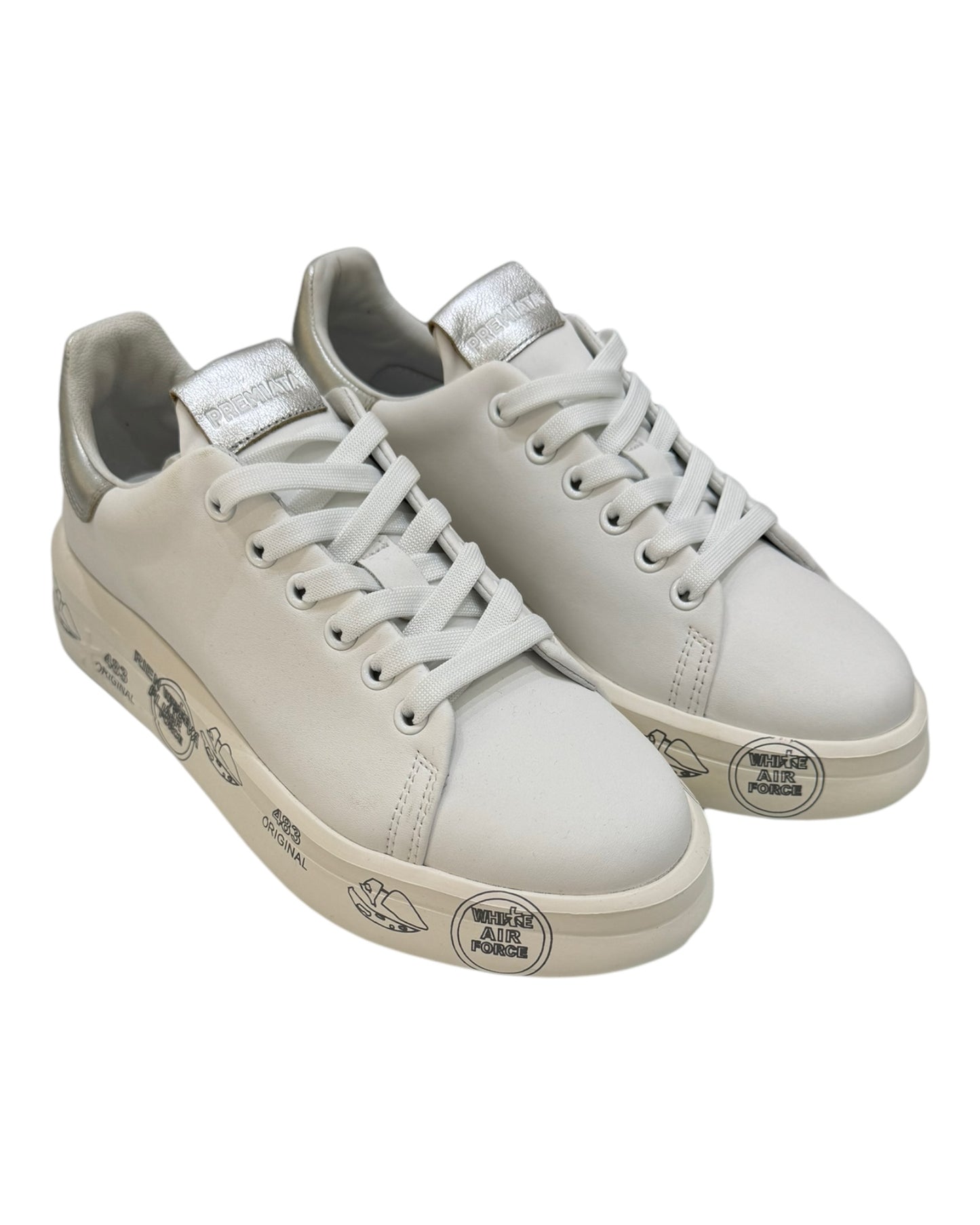 PREMIATA BELLE 6623 PELLE BIANCA/ARGENTO