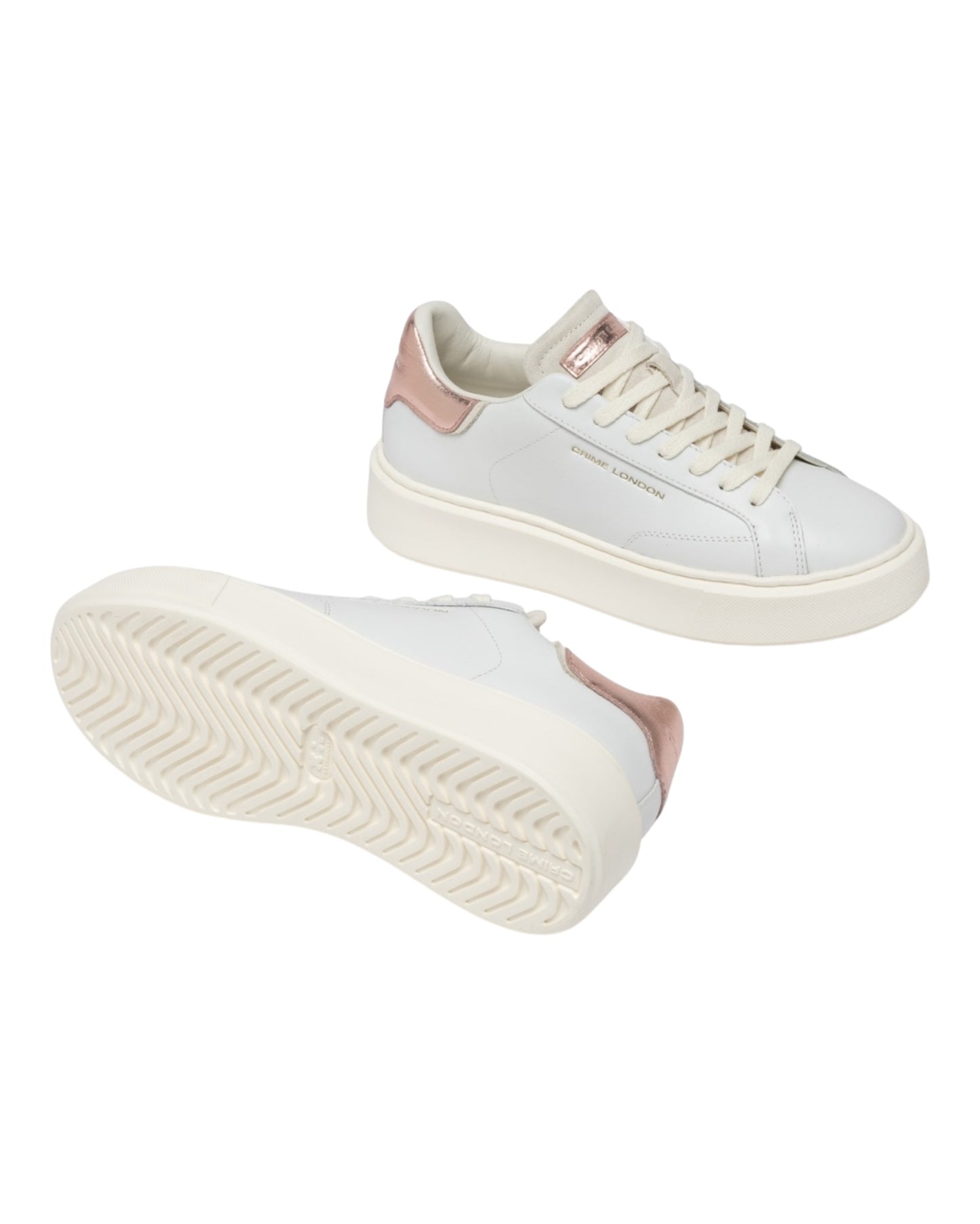 CRIME LONDON NEW EXTRA IN PELLE BIANCA/ROSA