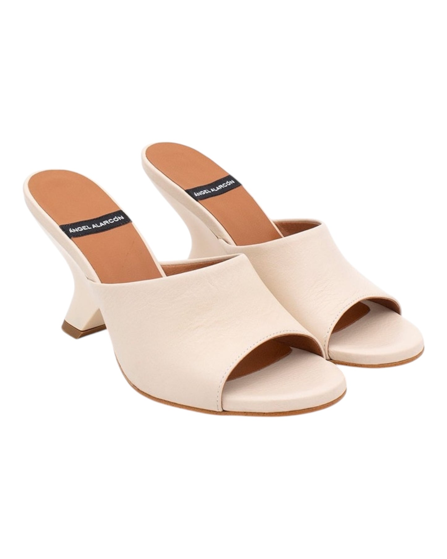 ANGEL ALARCON 125750Z CIABATTA CON TACCO IN PELLE BEIGE