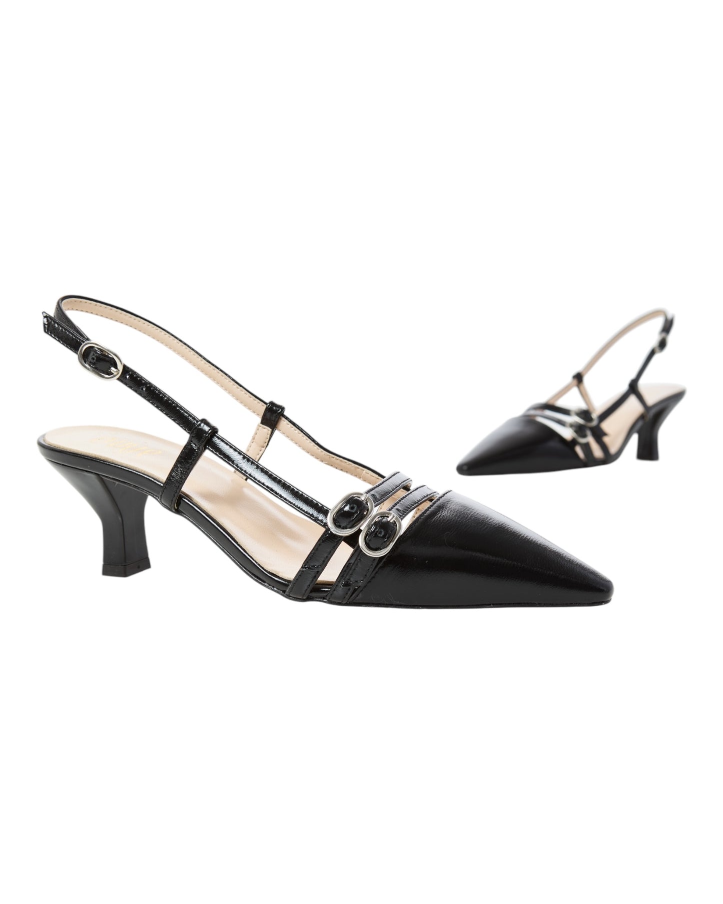 OVYE' 1633AC SLINGBACK IN VERNICE NERO 2 FIBIE