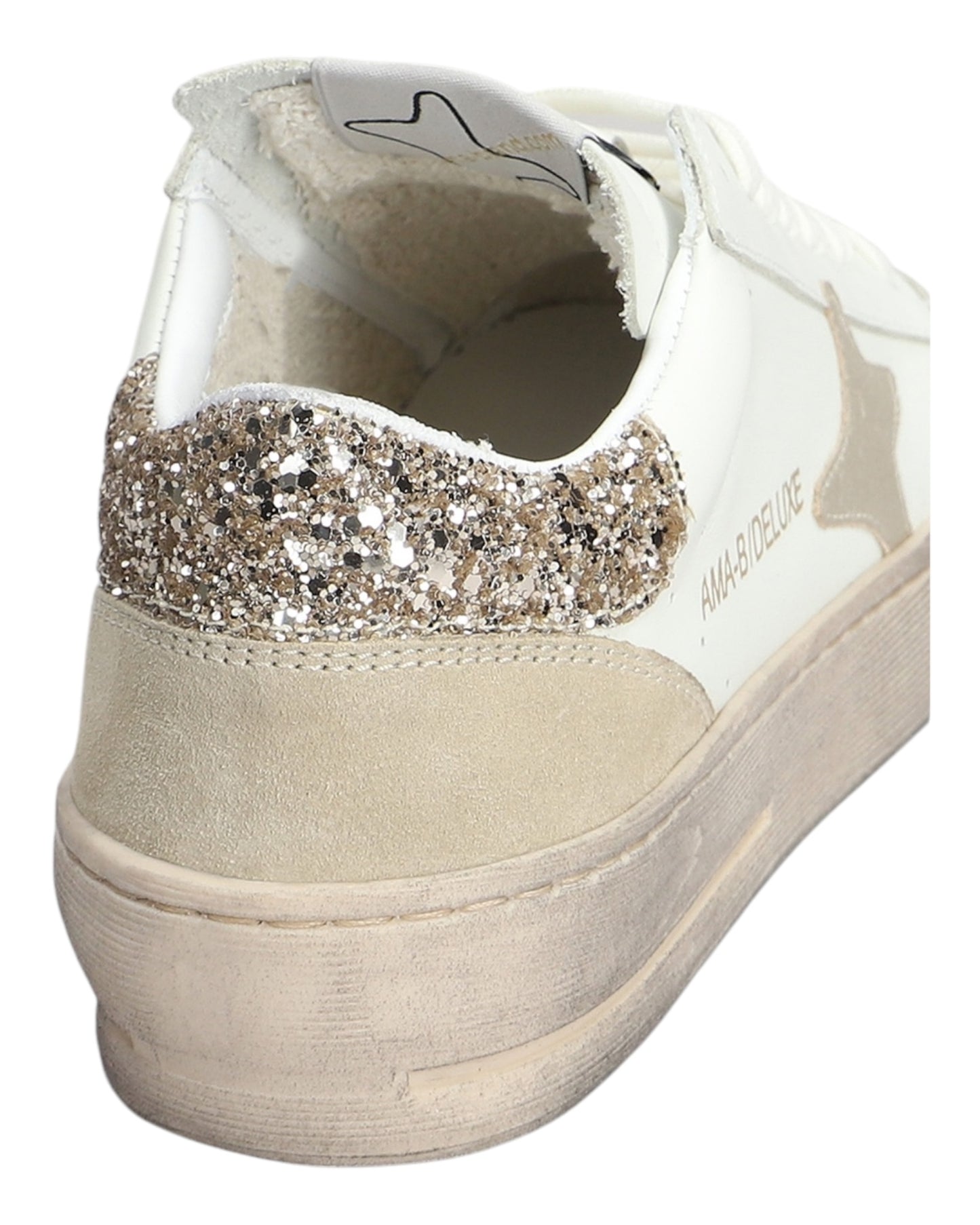 AMA BRAND 4048 PELLE BIANCA/ORO GLITTER
