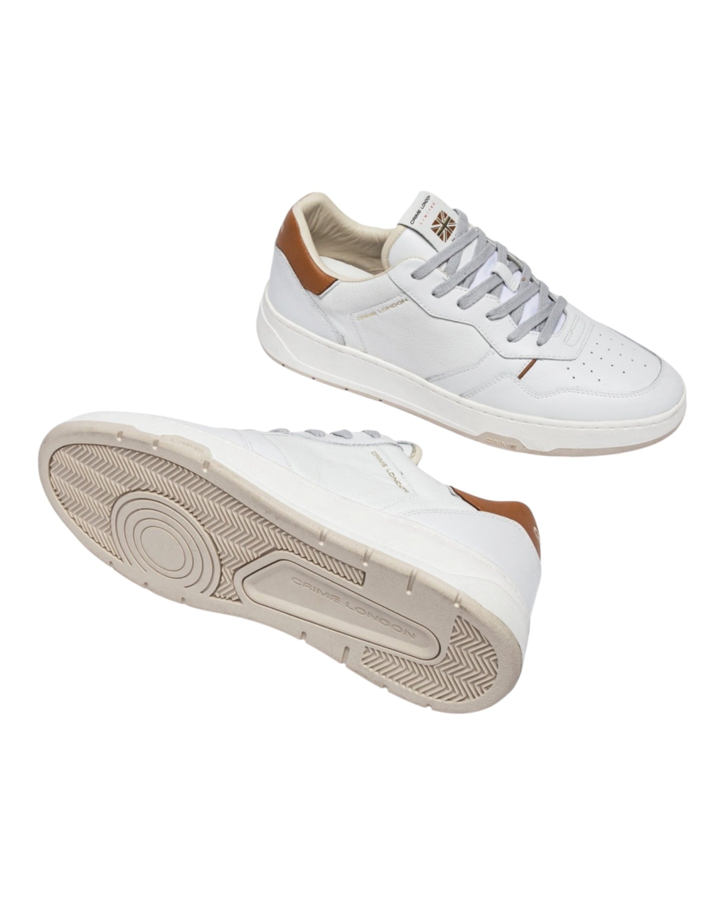 CRIME LONDON TIMELESS IN PELLE BIANCA/CUOIO