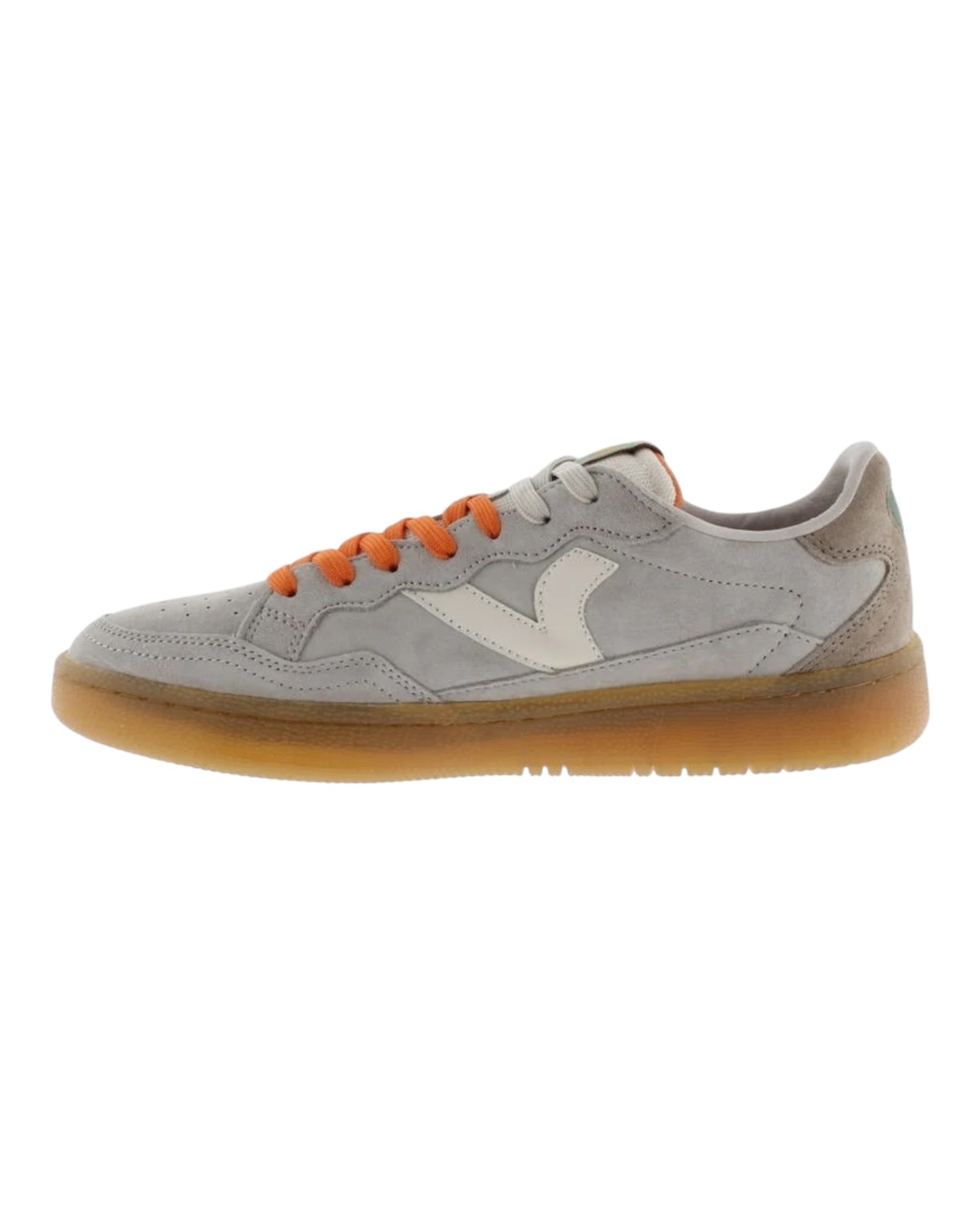 VICTORIA 806105 SNEAKERS IN CAMOSCIO GRIGIO LACCI ARANCIO