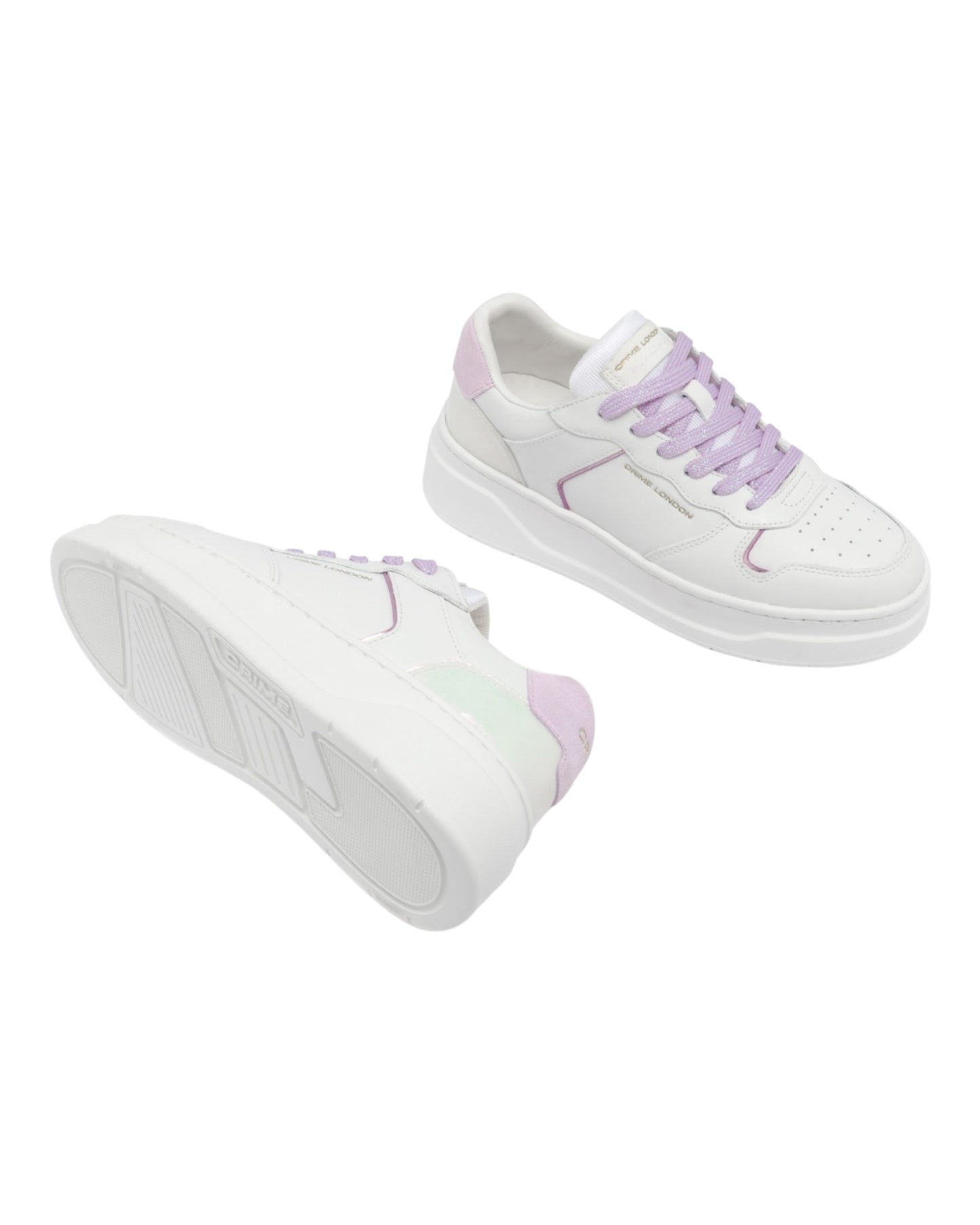 CRIME LONDON MAGNETIC IN PELLE BIANCA/VIOLA