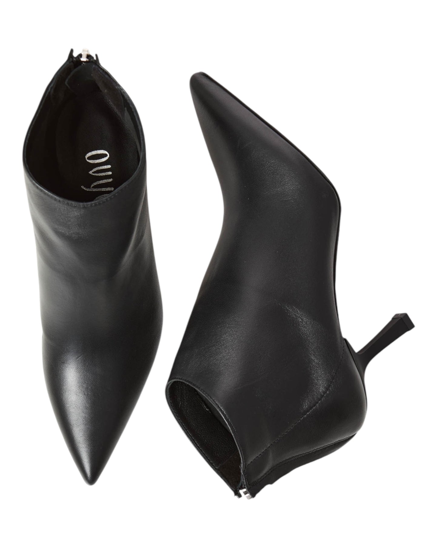 OVYE' AT7100 STILETTO A PUNTA IN PELLE NERA
