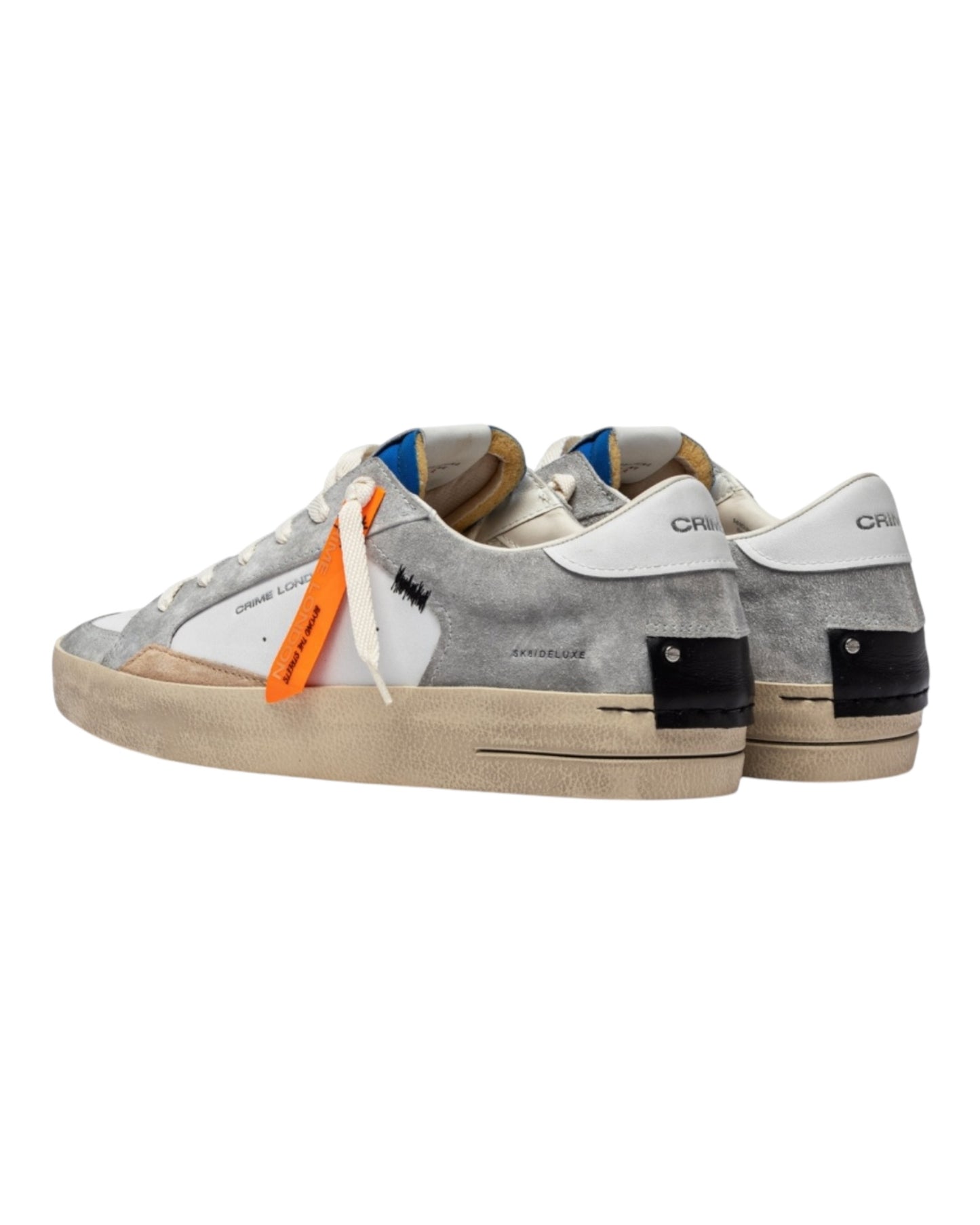 CRIME LONDON SK8 IN PELLE BIANCO/GRIGIO