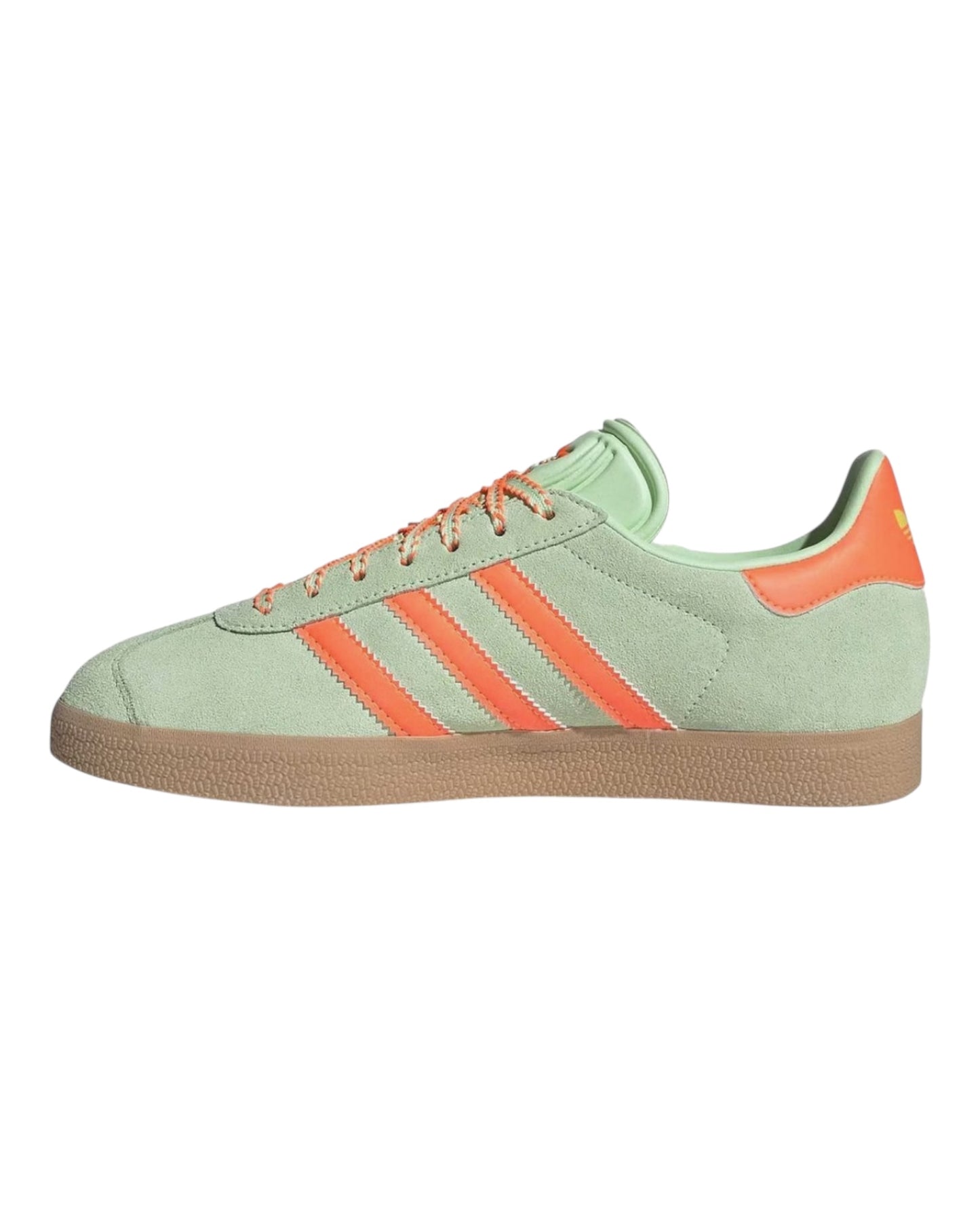 ADIDAS GAZELLE IN CAMOSCIO VERDE BANDE ARANCIO