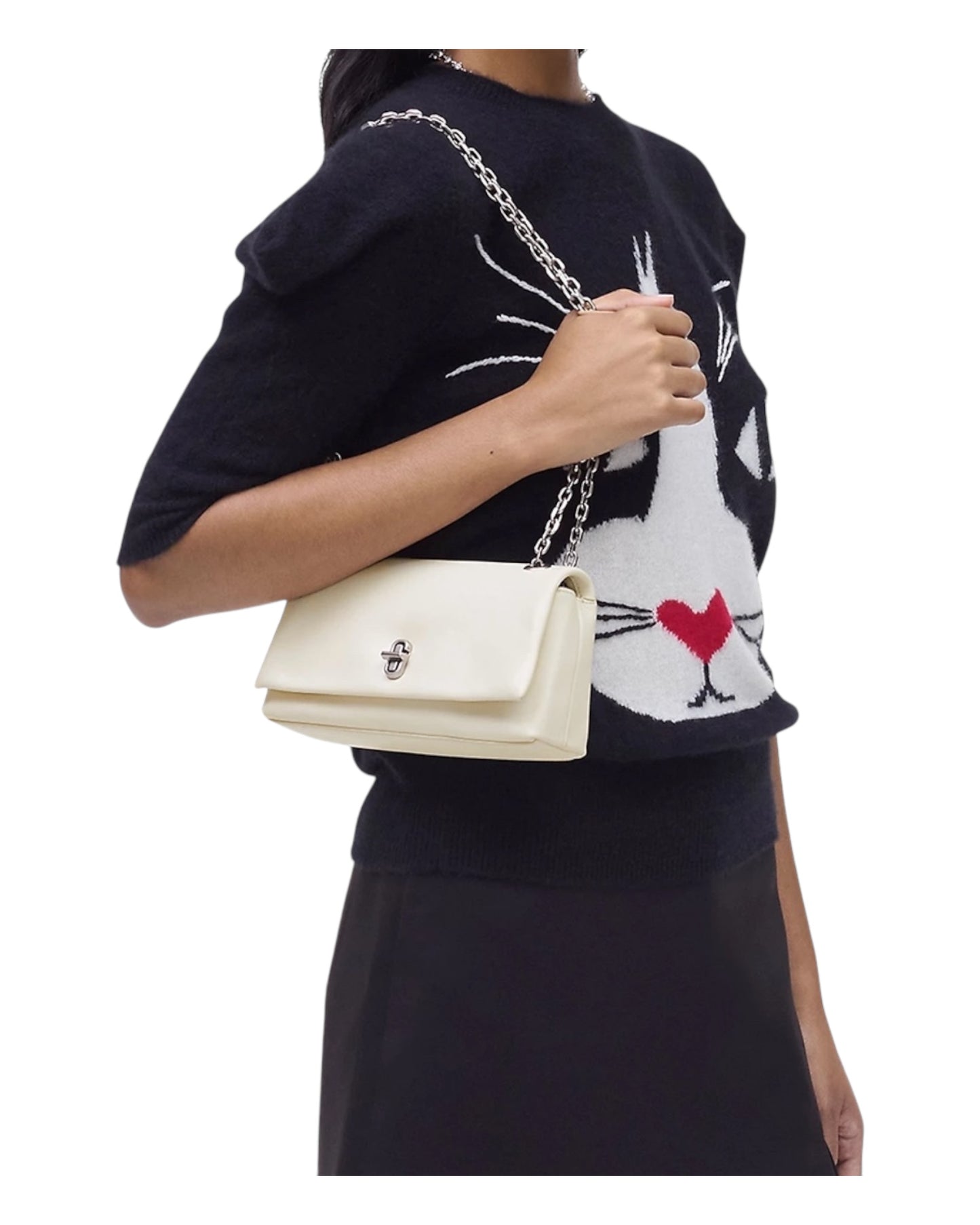 MARC JACOBS THE DUAL CHAIN MINI BAG IN PELLE PANNA