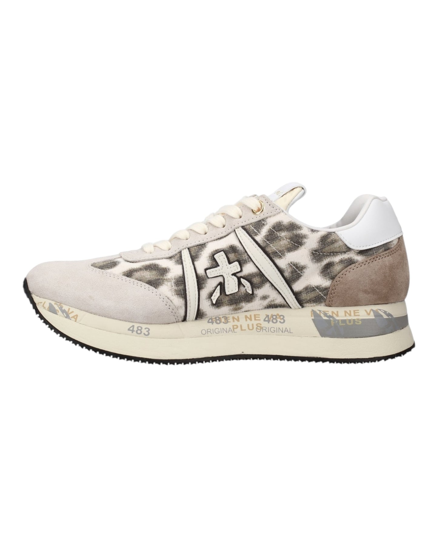 PREMIATA CONNY 7362 IN CAMOSCIO BEIGE TELA ANIMALIER