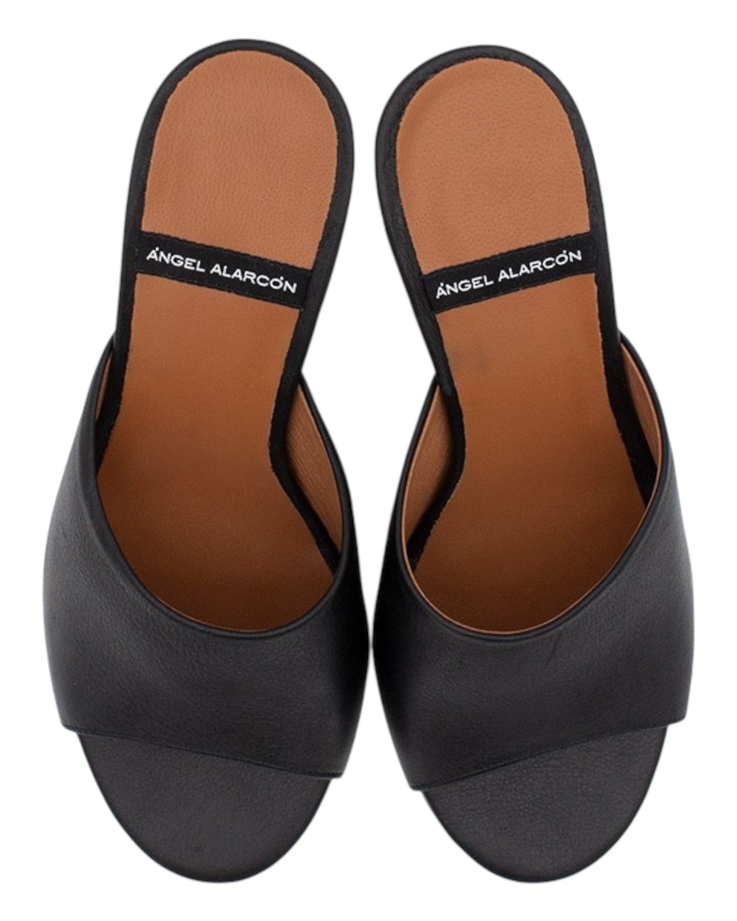 ANGEL ALARCON 125750Z CIABATTA CON TACCO IN PELLE NERA