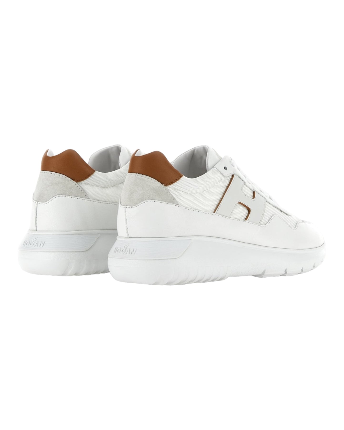 HOGAN 371HXM IN PELLE BIANCA/CUOIO