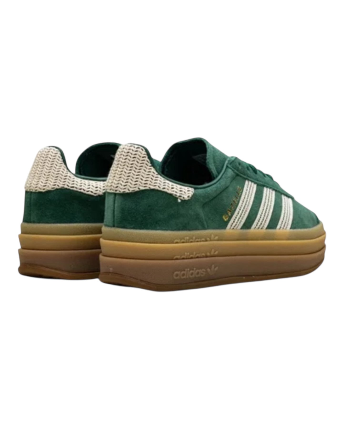 ADIDAS GAZELLE BOLD IN CAMOSCIO VERDE LOGO BEIGE
