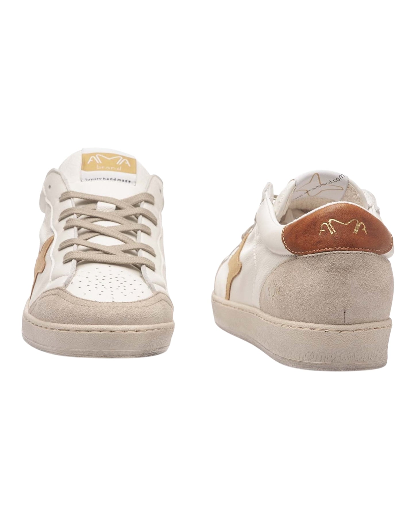 AMA BRAND 4133 SUN IN PELLE BIANCA TALLONCINO CUOIO