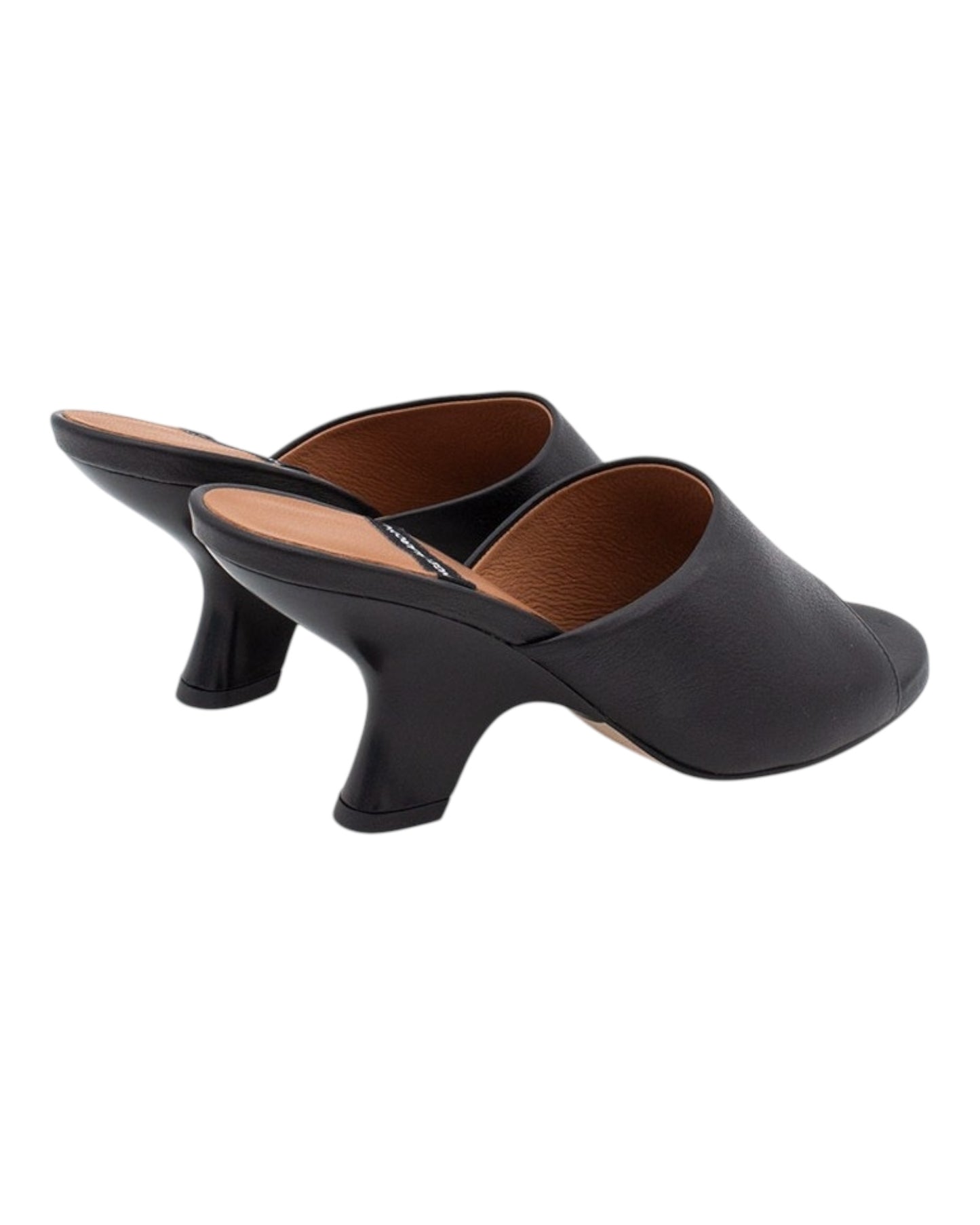 ANGEL ALARCON 125750Z CIABATTA CON TACCO IN PELLE NERA