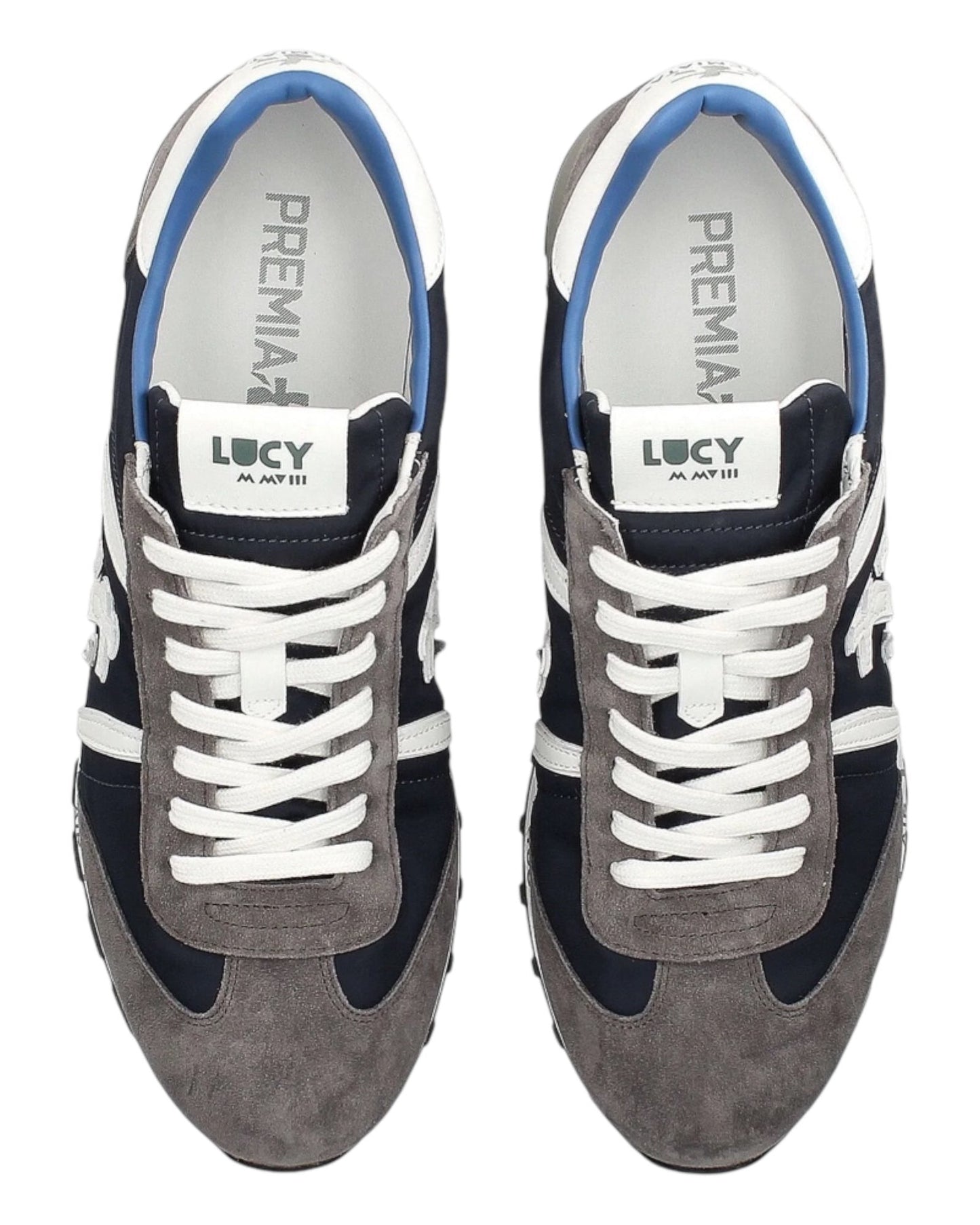 PREMIATA LUCY 7089 IN CAMOSCIO GRIGIO/BLU