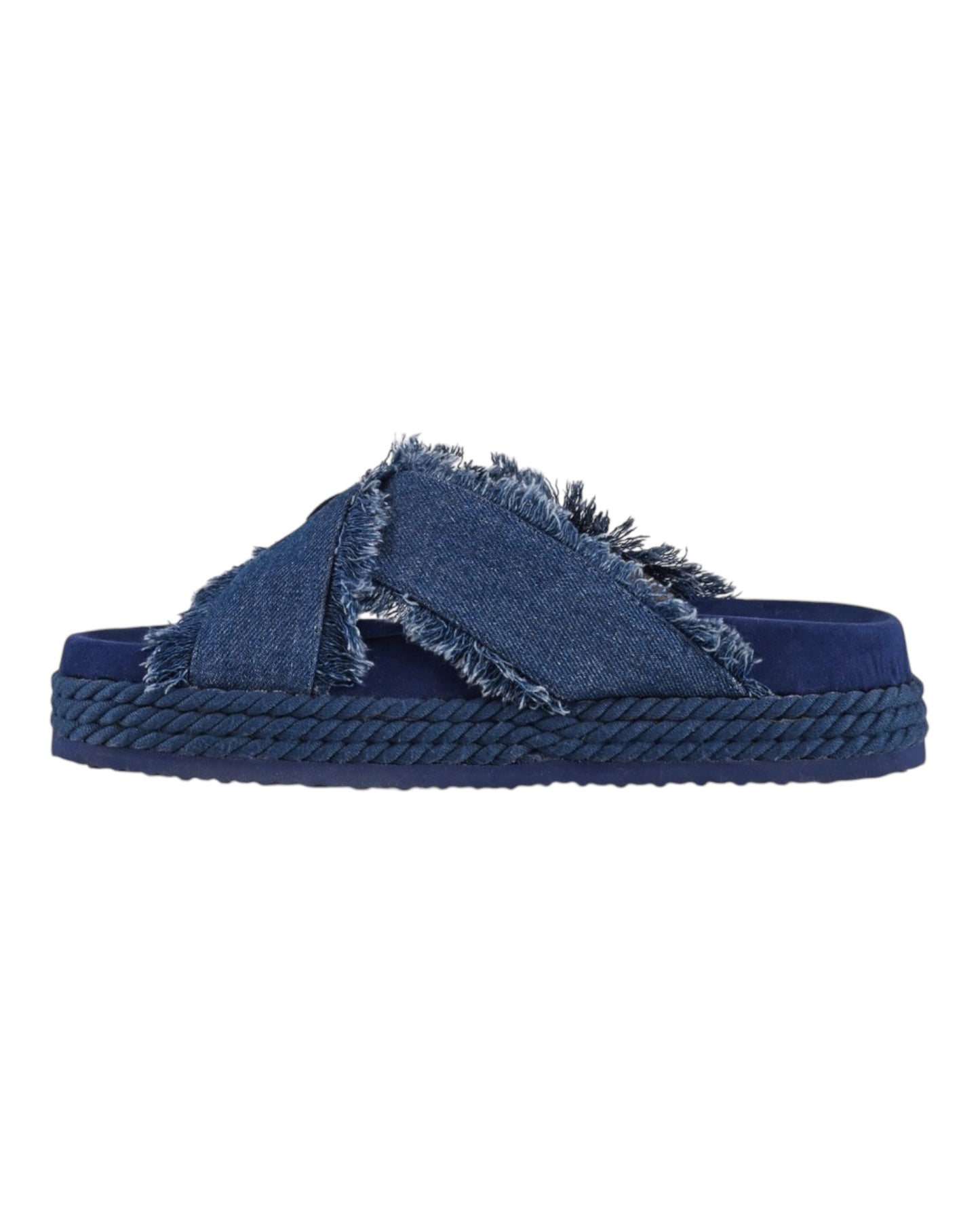 MOU CRISS CROSS SANDAL IN DENIM AZZURRA