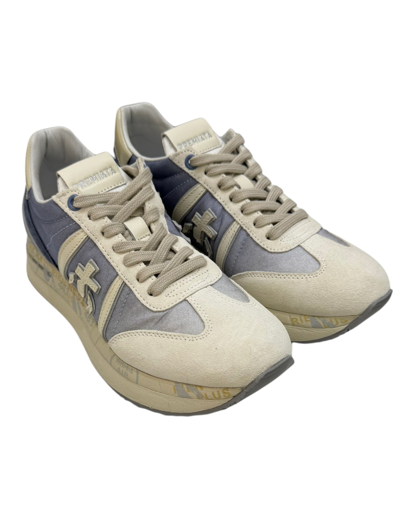 PREMIATA CONNY 6672 IN CAMOSCIO BEIGE/AZZURRO