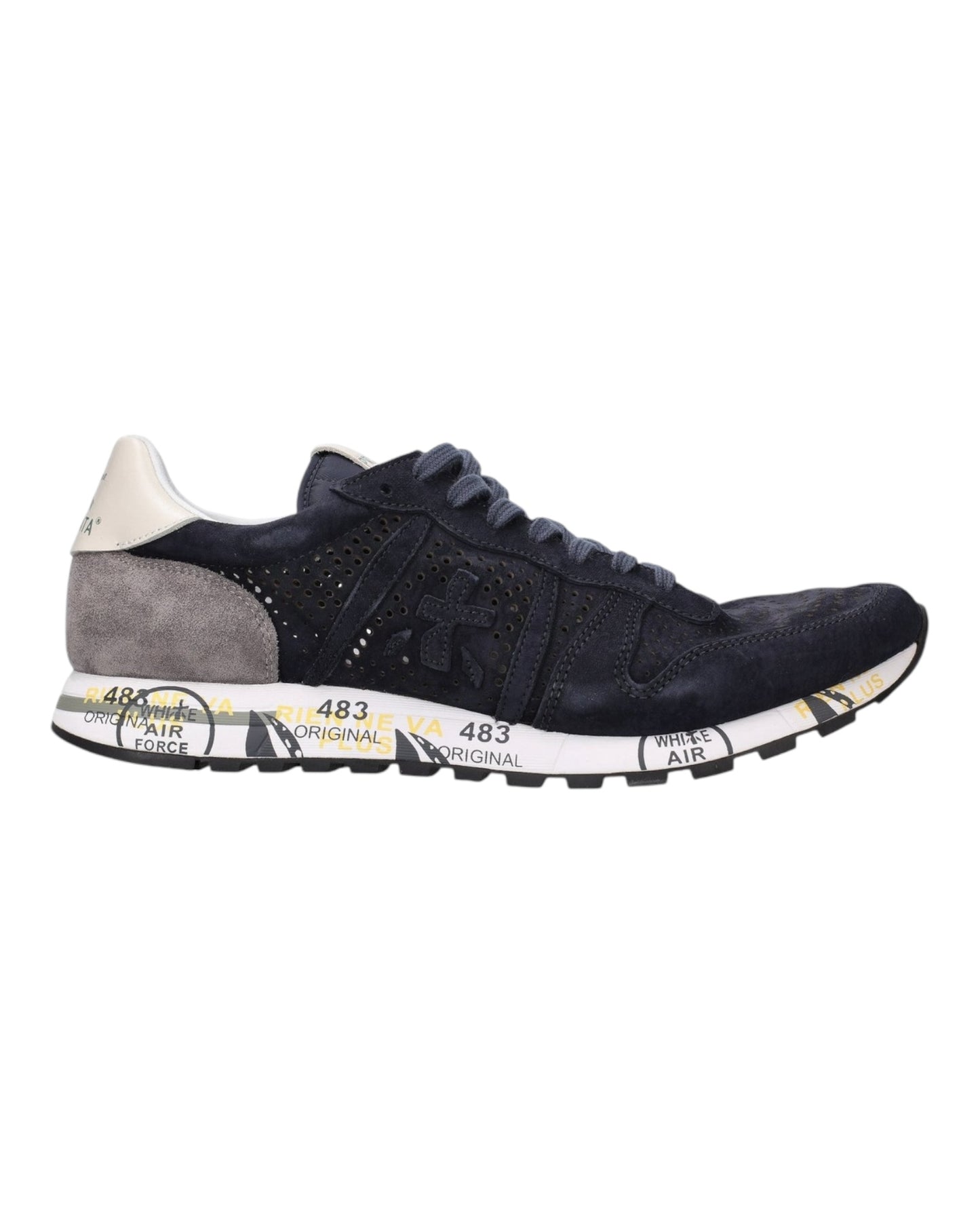 PREMIATA ERIC 6142 IN CAMOSCIO TRAFORATO BLU TALLONE GRIGIO