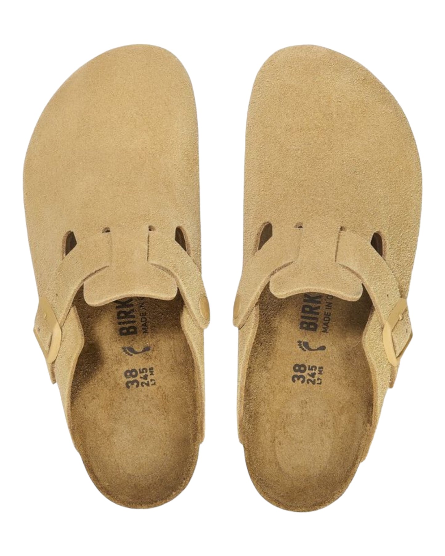 BIRKENSTOCK BOSTON SUEDE LATTE CREAM