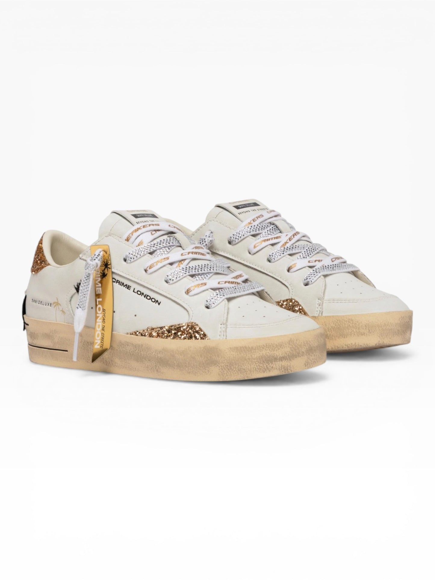 CRIME LONDON SK8 DELUXE 29102 BIANCO/ORO