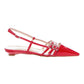 OVYE' 1065AC CHANEL A PUNTA VERNICE ROSSO CON 3 FIBIE