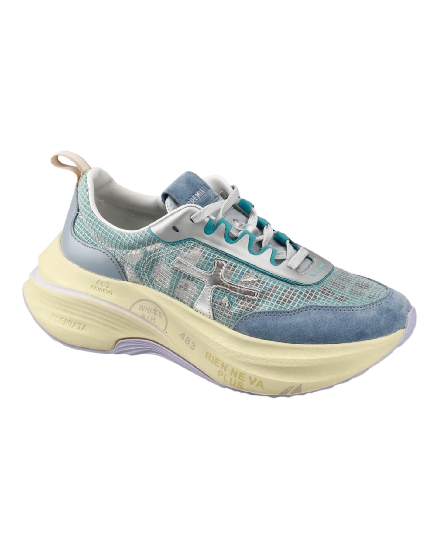 PREMIATA 7506 HILL IN CAMOSCIO E TESSUTO AZZURRO