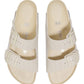 BIRKENSTOCK ARIZONA RIVET LOGO PELLE INTRECCIATA BIANCO
