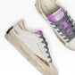 CRIME LONDON DISTRESSED PLATFORM 29055 BIANCO/VIOLA