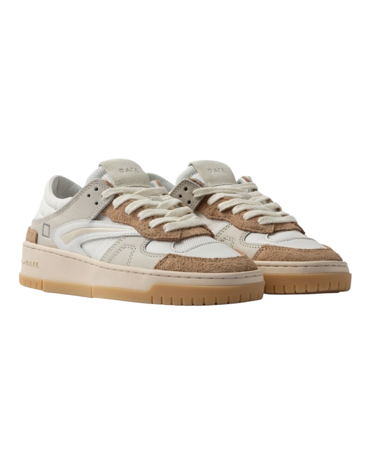 DATE TORNEO COLLAR IN PELLE E TESSUTO BIANCA/BEIGE
