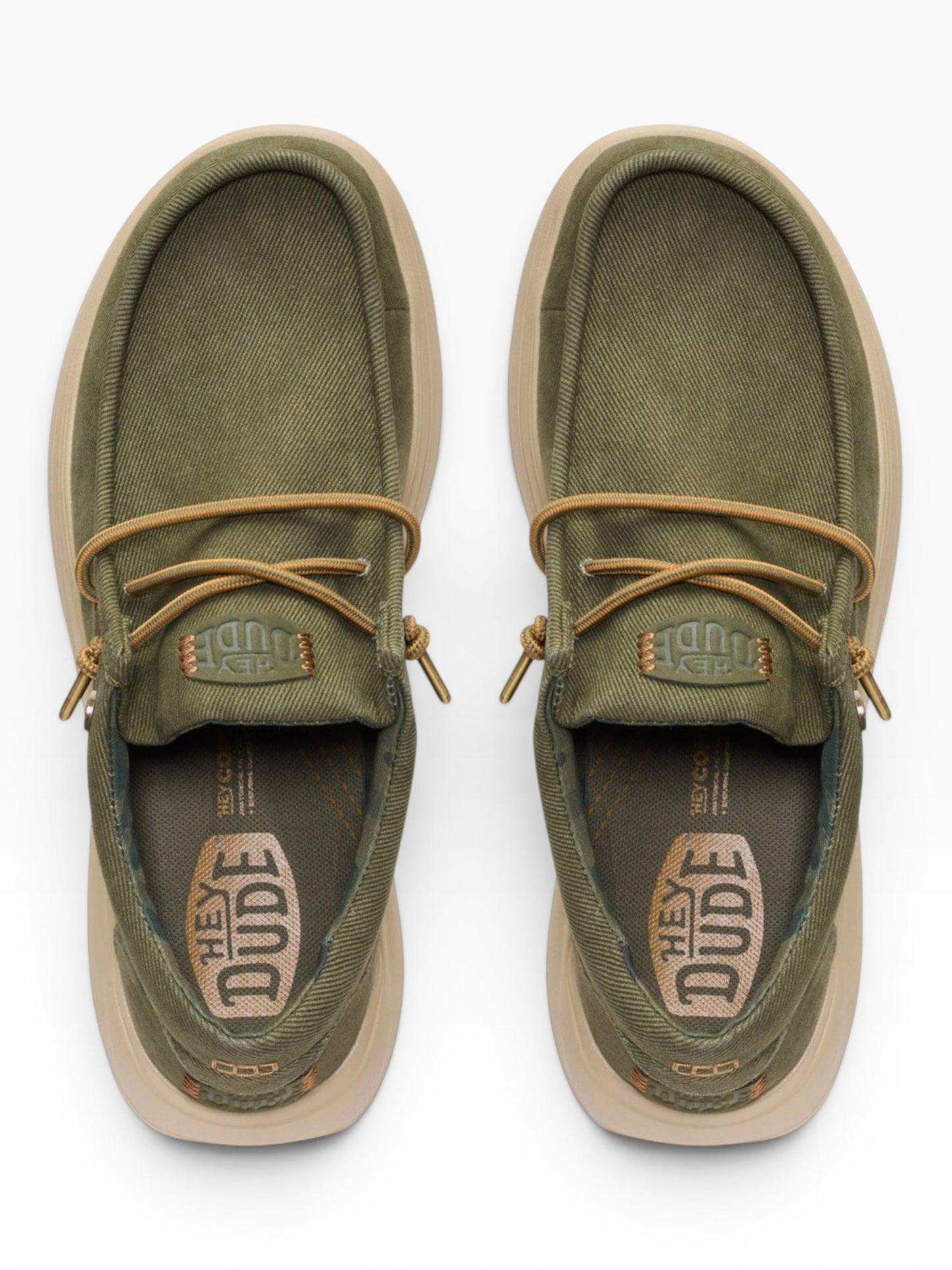 HEY DUDE WALLY COMF WORN 3BN BURN UT OLIVE