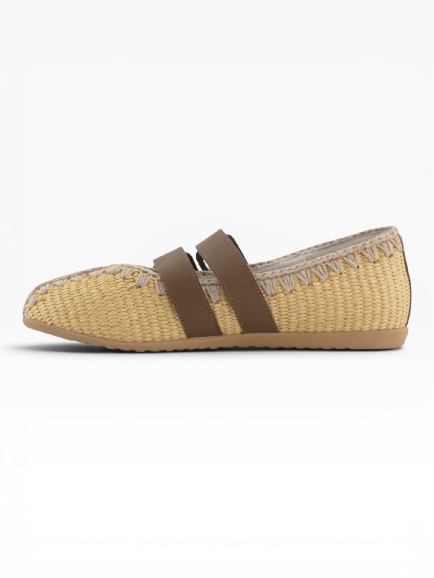 MOU BALLERINA RAFIA BEIGE MARRONE