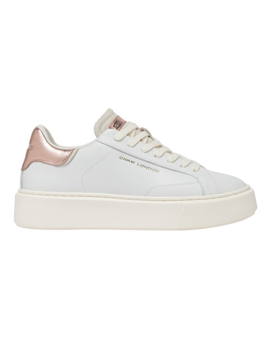 CRIME LONDON NEW EXTRA IN PELLE BIANCA/ROSA