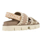 MOU BIO SANDAL SUEDE BIG LOGO BEIGE
