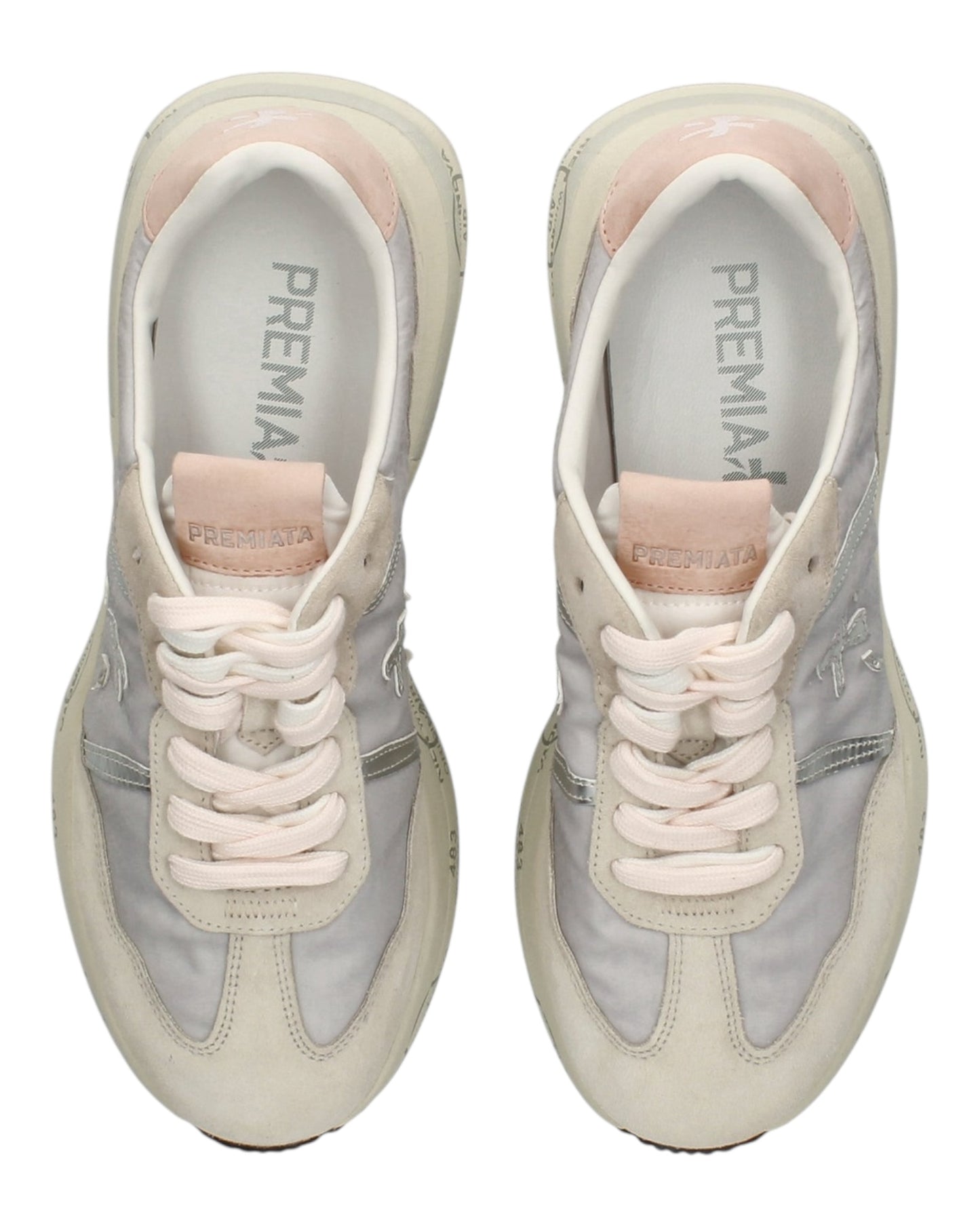 PREMIATA CASSIE 73837 IN CAMOSCIO E TESSUTO BEIGE/ROSA