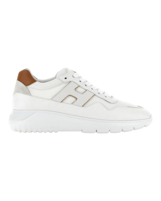 HOGAN 371HXM IN PELLE BIANCA/CUOIO