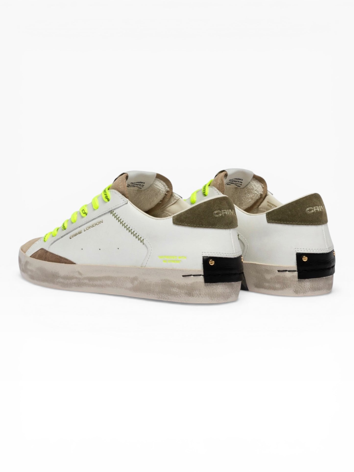 CRIME LONDON DISTRESSED 19001 BIANCO/VERDE/FLUO