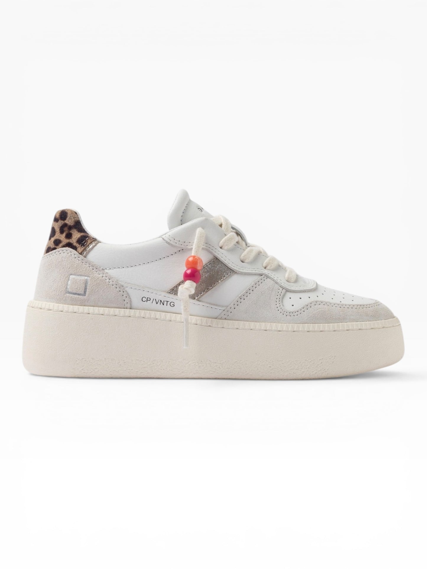 DATE COURT PLATFORM VINTAGE WHITE/LEOPARD