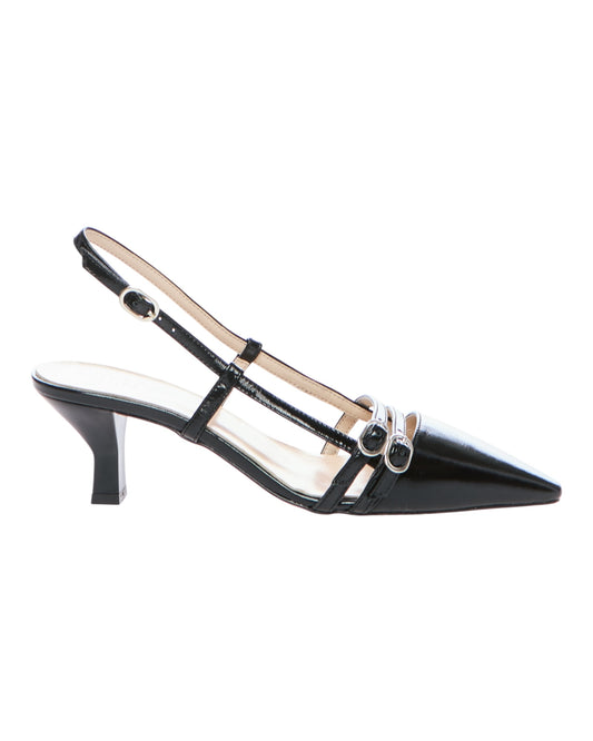 OVYE' 1633AC SLINGBACK IN VERNICE NERO 2 FIBIE