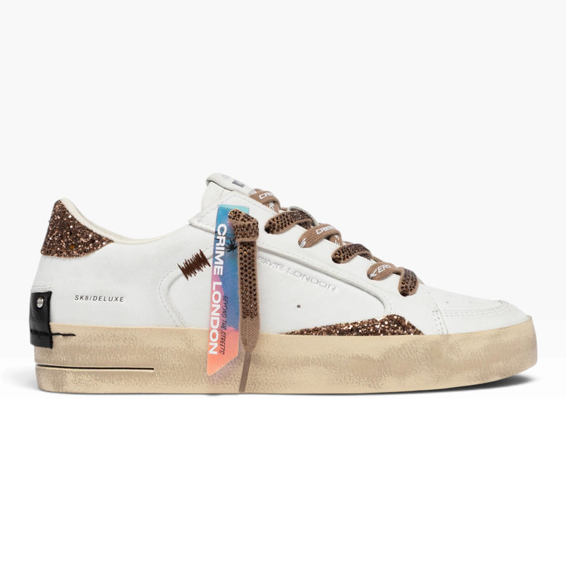 CRIME LONDON SK8 DELUXE 23104 BIANCO/ORO