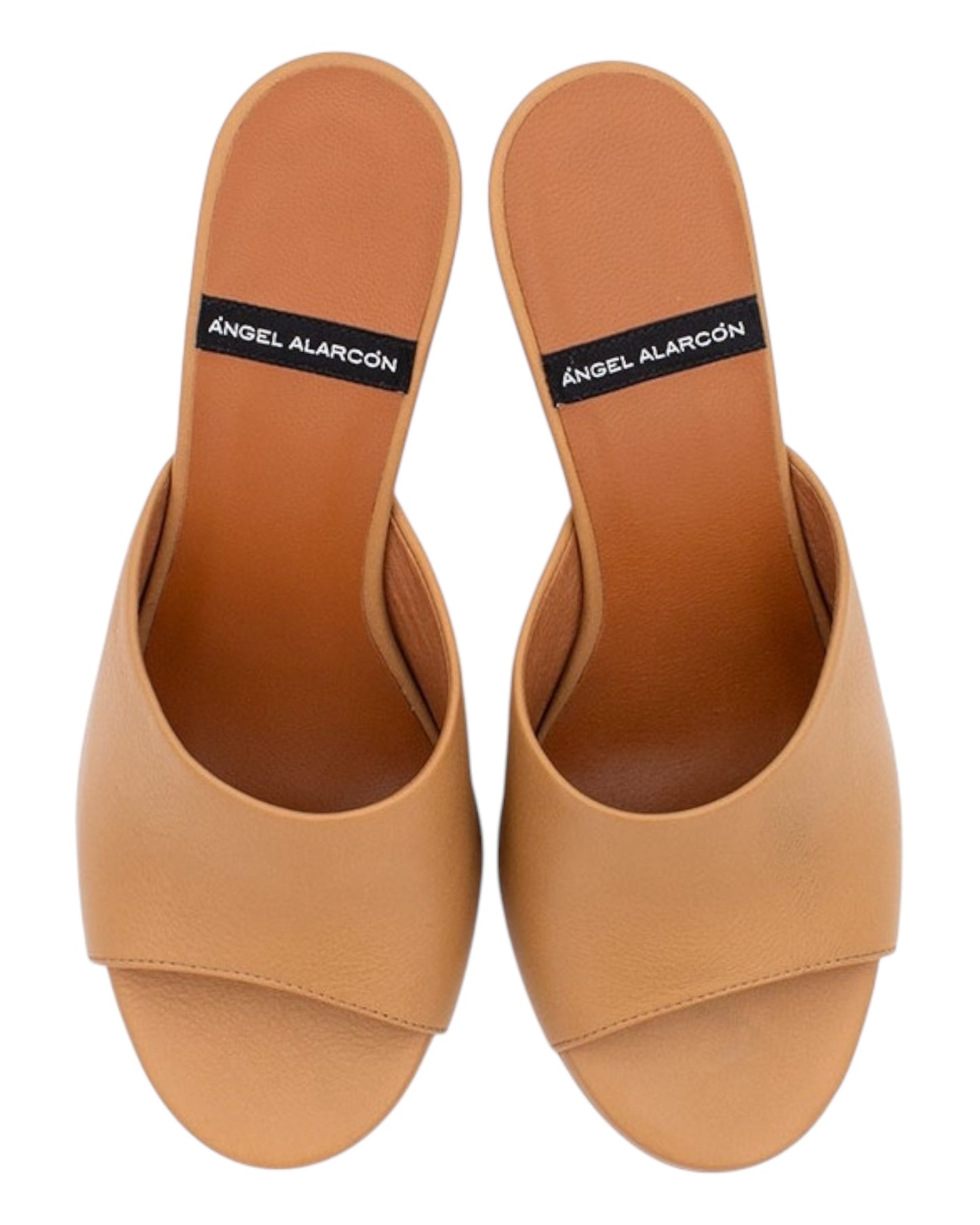 ANGEL ALARCON 125750Z CIABATTA CON TACCO IN PELLE CUOIO