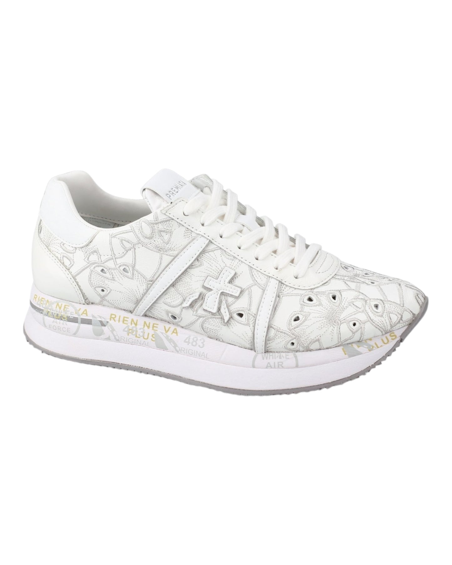 PREMIATA 7364 CONNY PELLE FORATA BIANCA