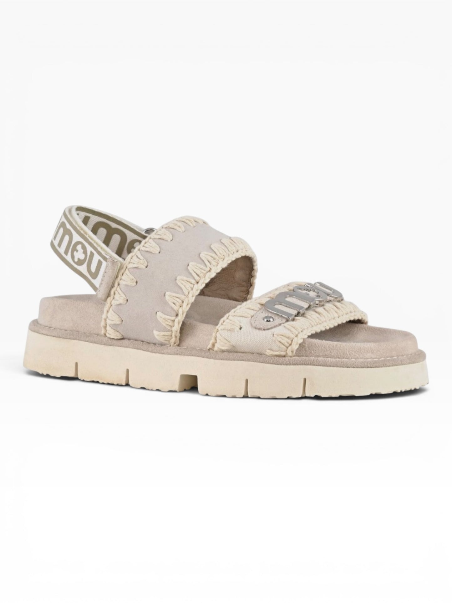 MOU BIO SANDAL LOGO BEIGE