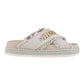 MOU CRISS CROSS SANDAL IN CANVAS BIANCA