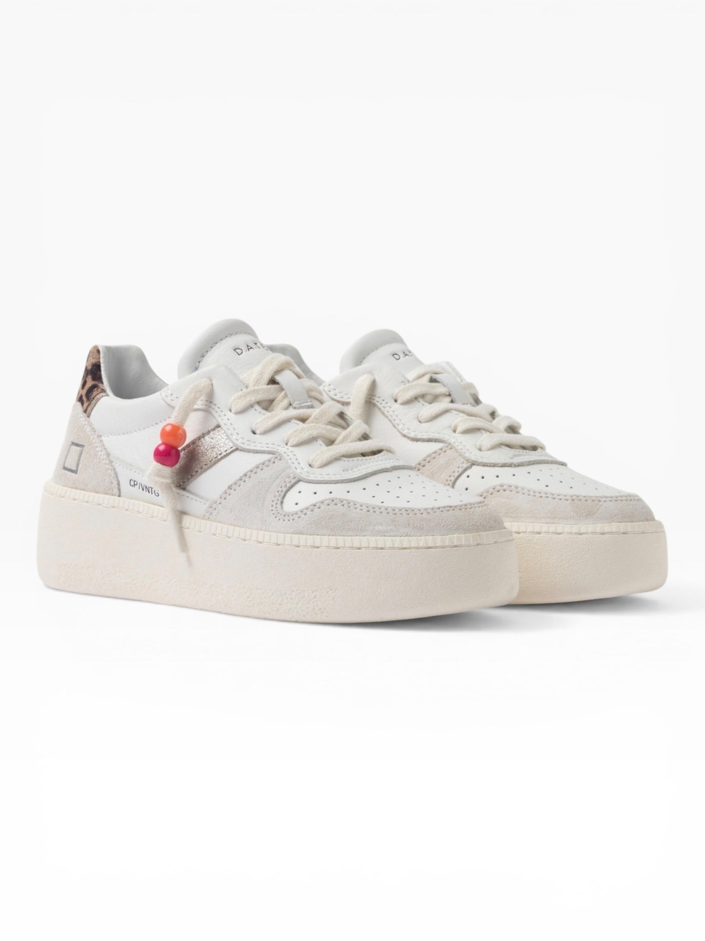 DATE COURT PLATFORM VINTAGE WHITE/LEOPARD